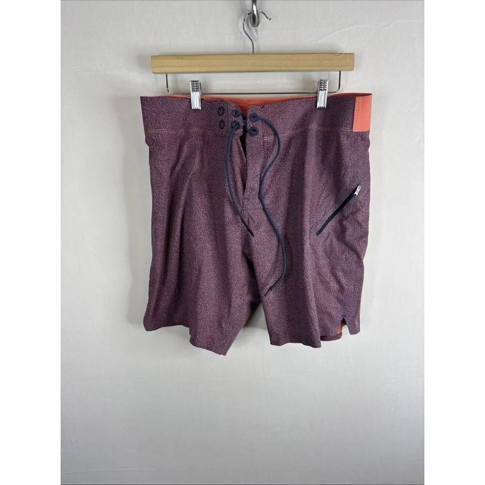 Lululemon Swim Board‎ Shorts 34 Purple Orange Stretch 7.5” Inseam